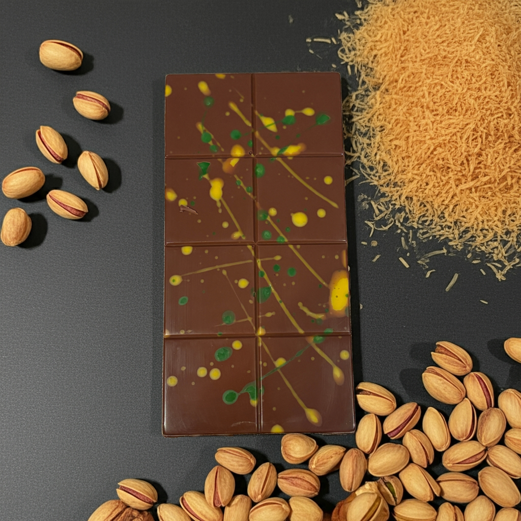 The Grandaddy XXL Dubai Chocolate Bar 550g - Belgian Milk Chocolate - Pistachio - Kunafa - Tahini